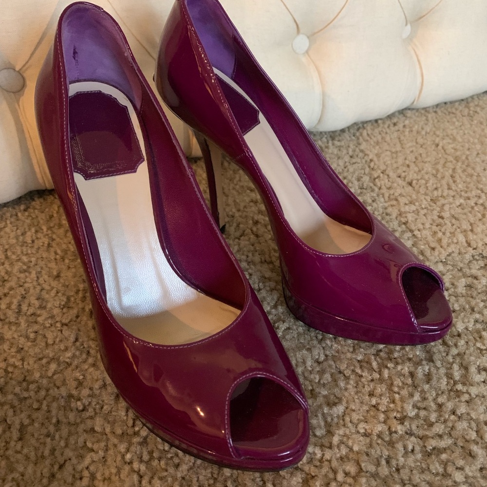 Dior peep toe pumps Purple